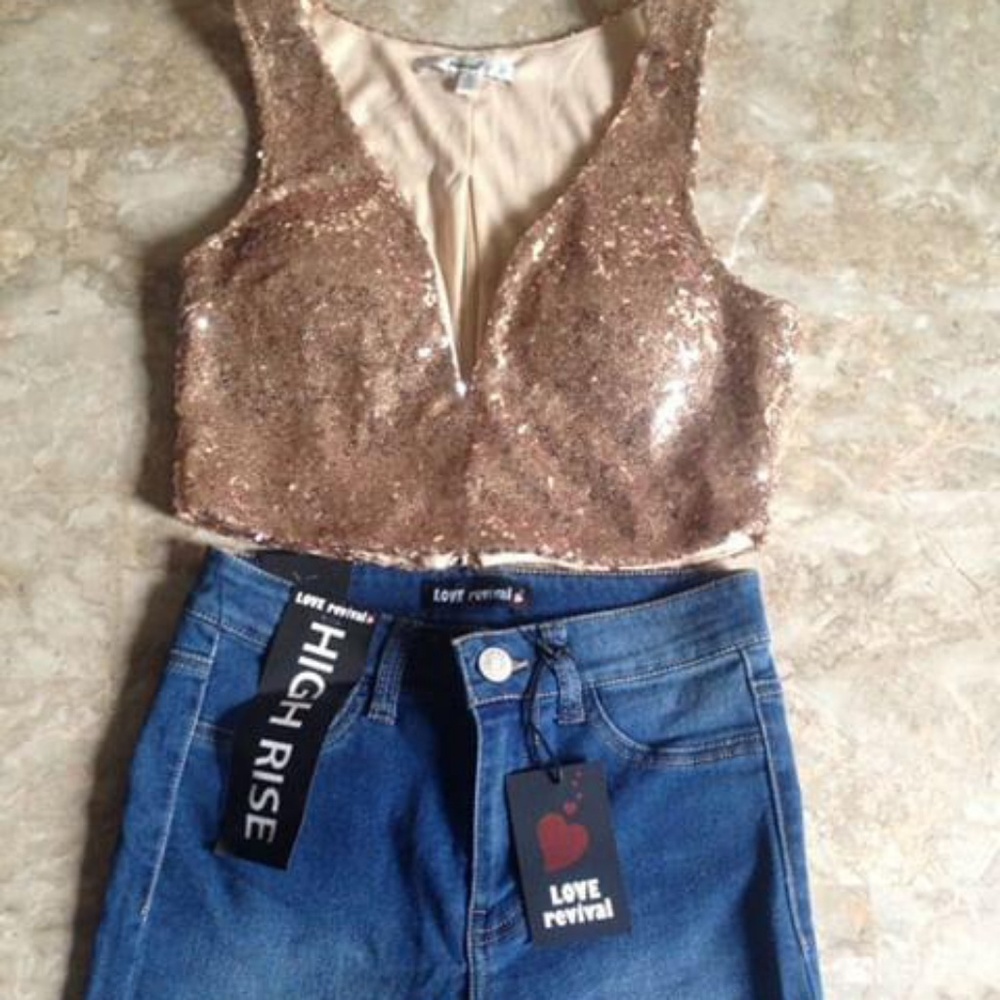 Super sparkly bralette/crop top